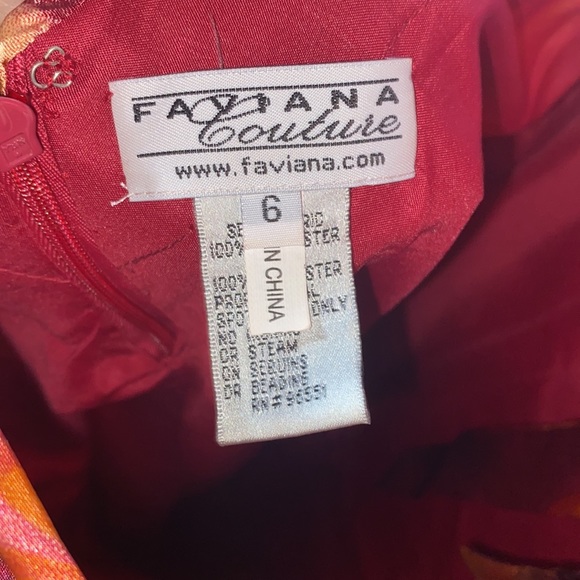 Faviana Couture -Lilies Floral Prom/Formal Open-back Beaded Bust Maxi Dress - Picture 9 of 14